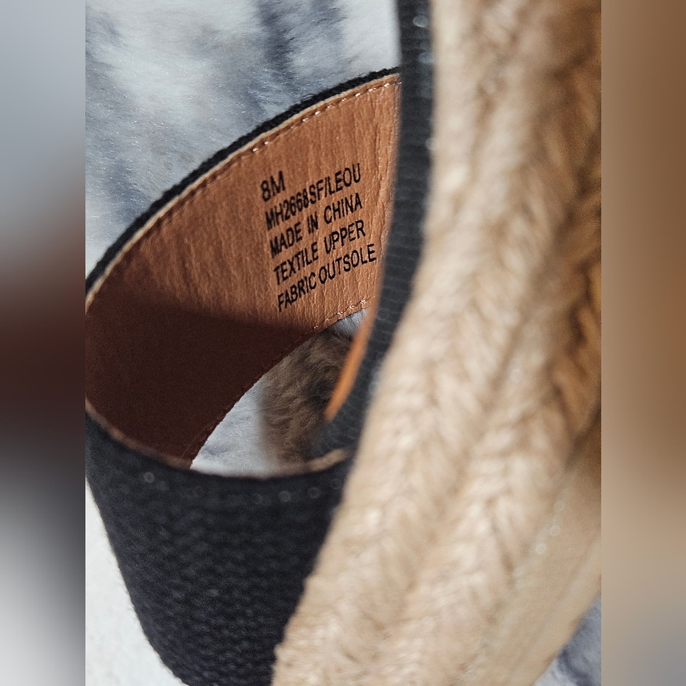 MIA Black and Tan Wedge Sandals - Picture 8 of 9